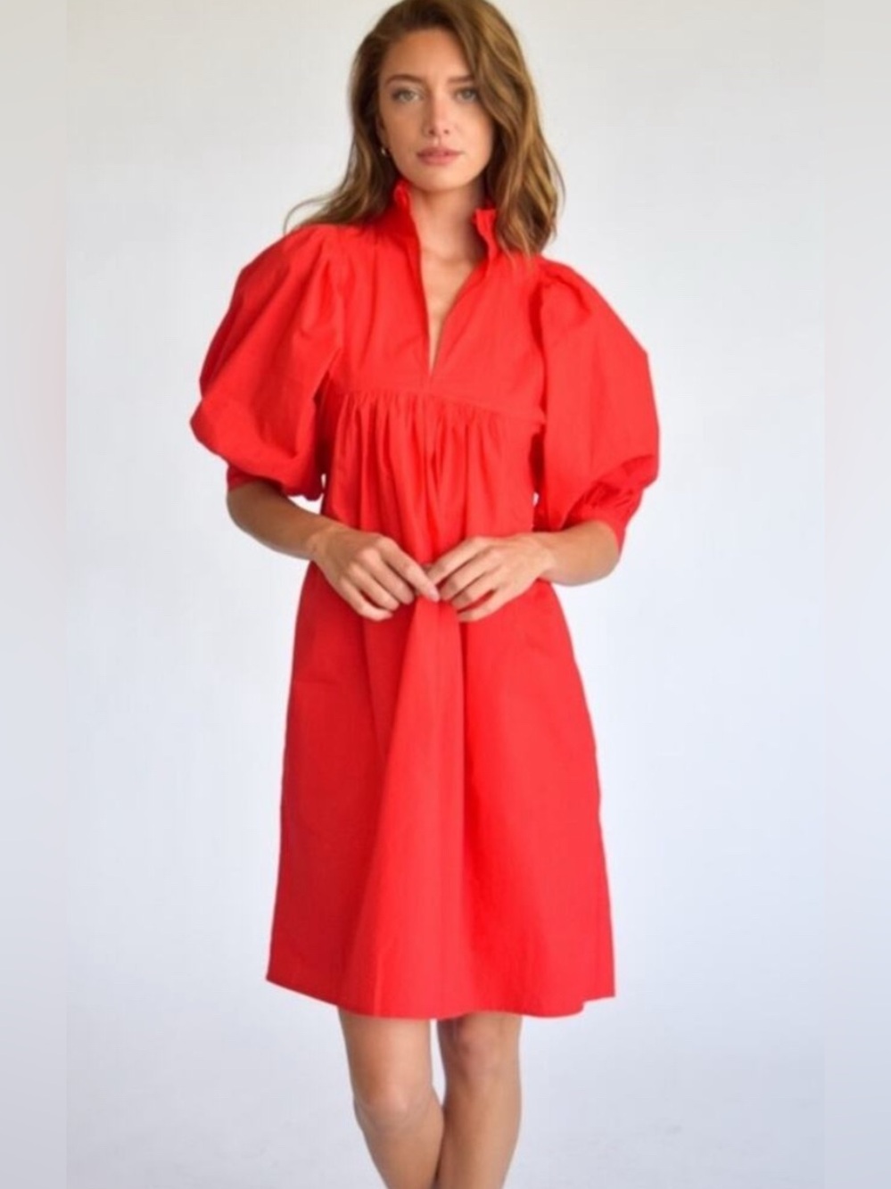 Never A Wallflower Coral Ruffle Shift Dress